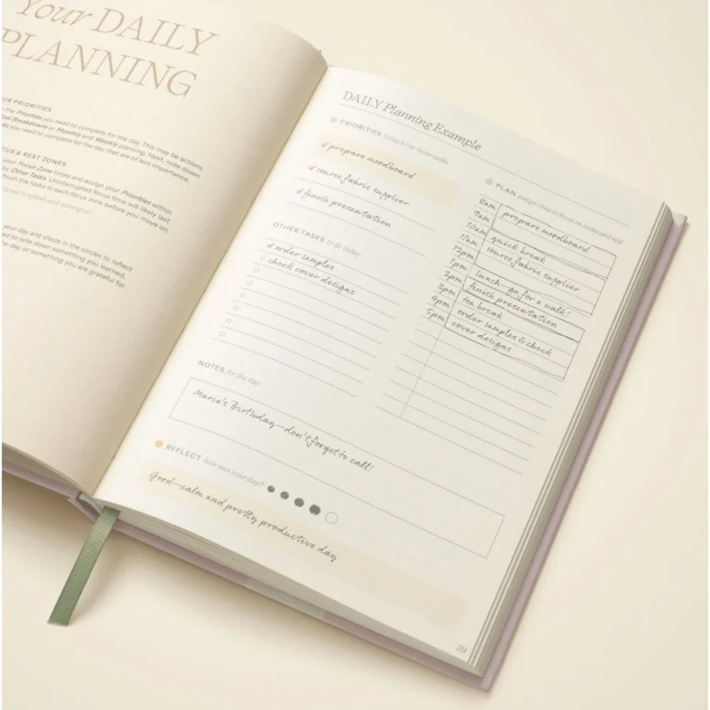 NEW Papier Daily Planner Blue Hardback Undated Agenda Monthly Summary Reflection